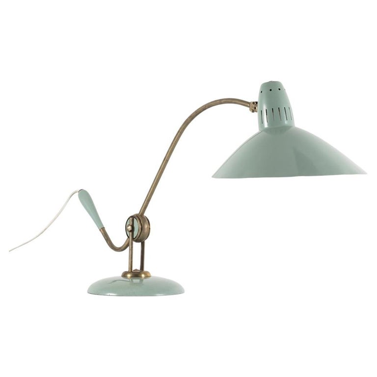 French Mint-Green Adjustable Desk Lamp, 1950s, offered by Katch Vintage