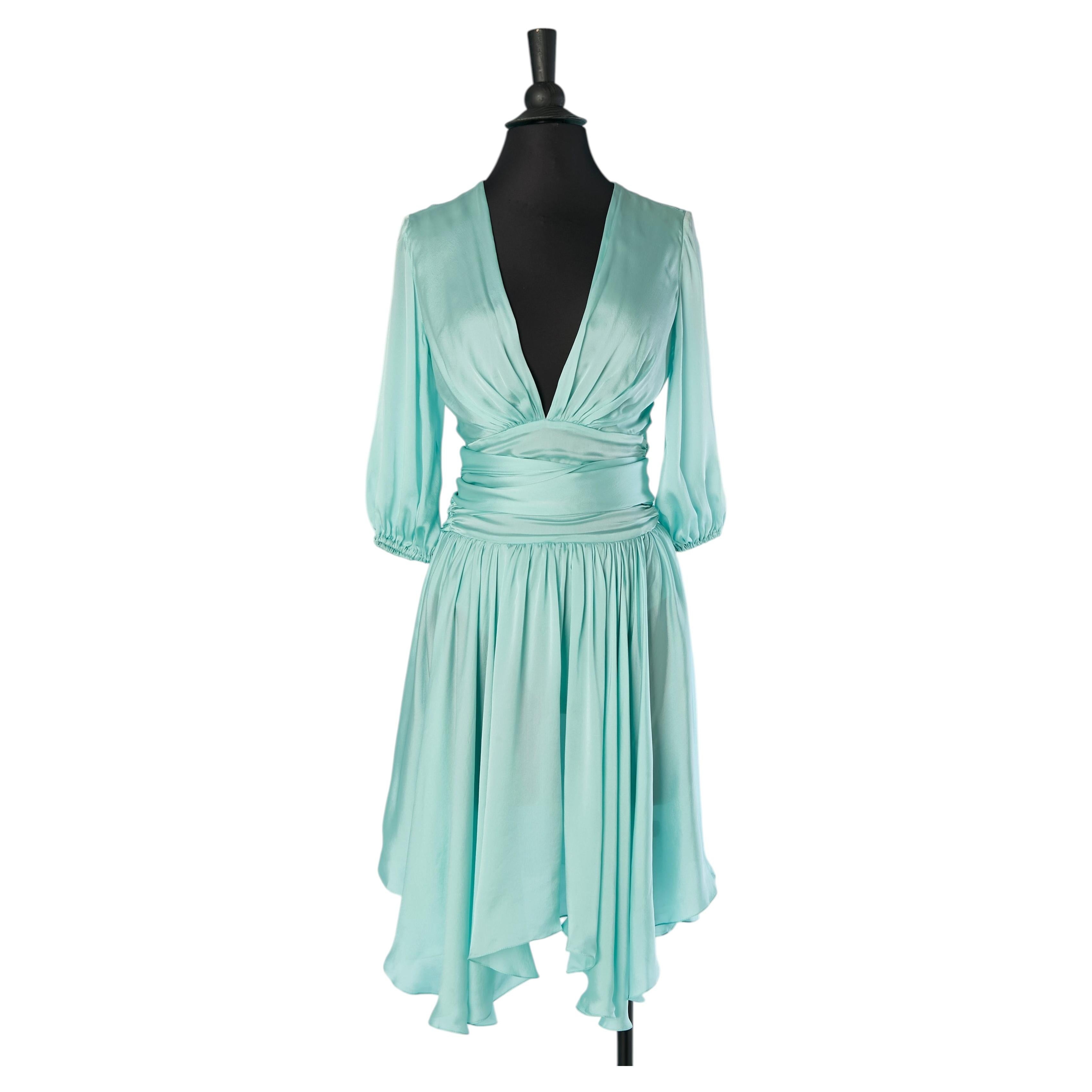 Robe de cocktail en soie vert menthe ALEXANDRE VAUTHIER