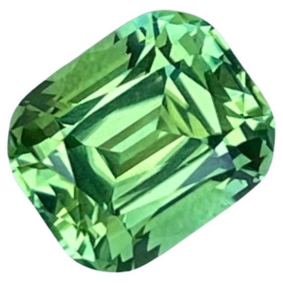 Mint Green Tourmaline 2.60 carats Step Cushion Cut Natural Afghani Gemstone For Sale