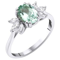 Mint Green Tourmaline And Diamond 1.20ct Ring