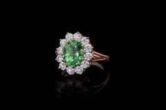 Mint Green Tourmaline and Diamond Cocktail Ring