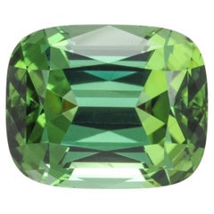 Rare 11.23 Carat Mint Green Tourmaline Cushion Cut Gemstone for Bespoke Jewelry