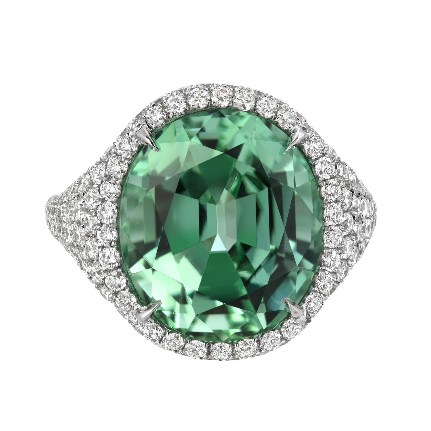 mint green tourmaline ring