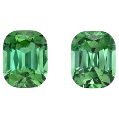 Mint Green Tourmaline Earring Gems 5.56 Carats Cushion Loose Gemstones