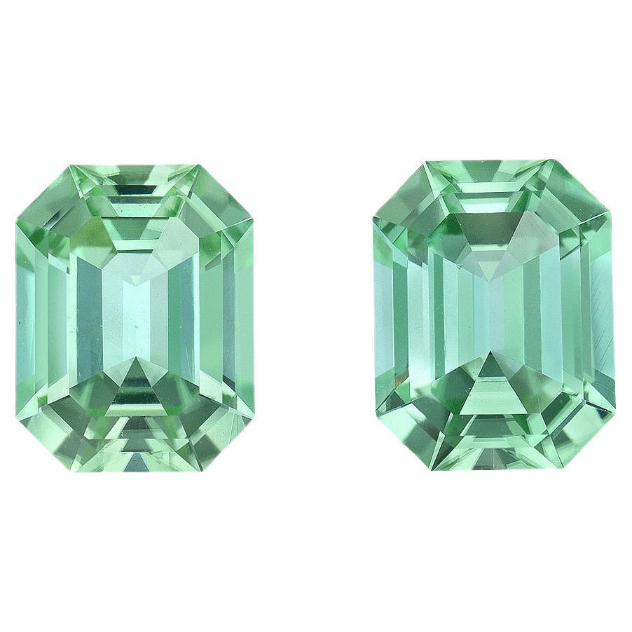 Mint Green Tourmaline Earrings Pair 4.55 Carats Unmounted Loose Gemstones