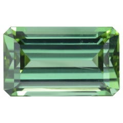 Bague tourmaline verte gemme 5::65 carats taille émeraude