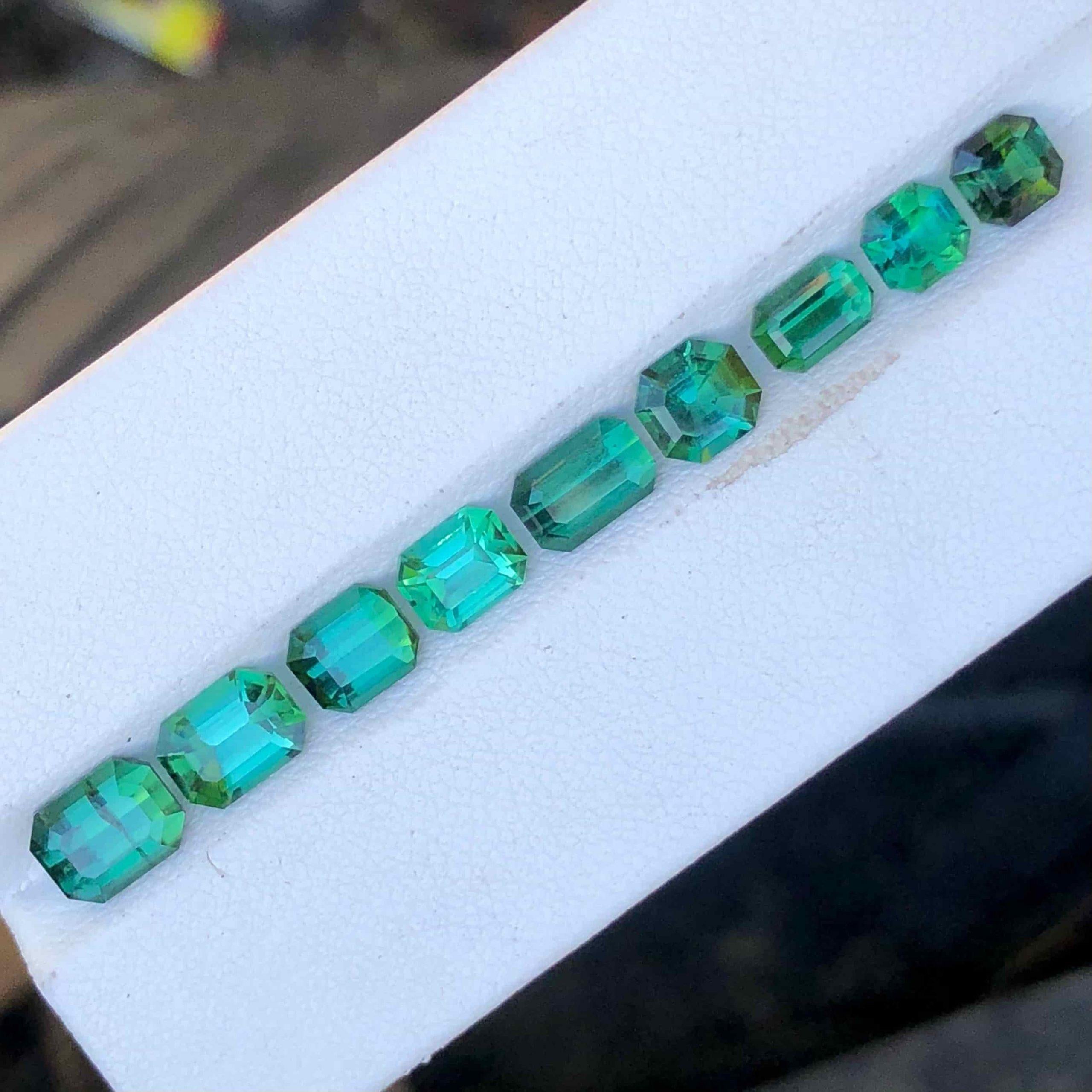 Mixed Cut Mint Green Tourmaline Gemstones Lot Natural Loose Tourmaline from Afghanistan For Sale