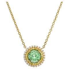 Collana con tormalina verde menta rotonda da 3,56 carati - Regalo di lusso Beverly Hills