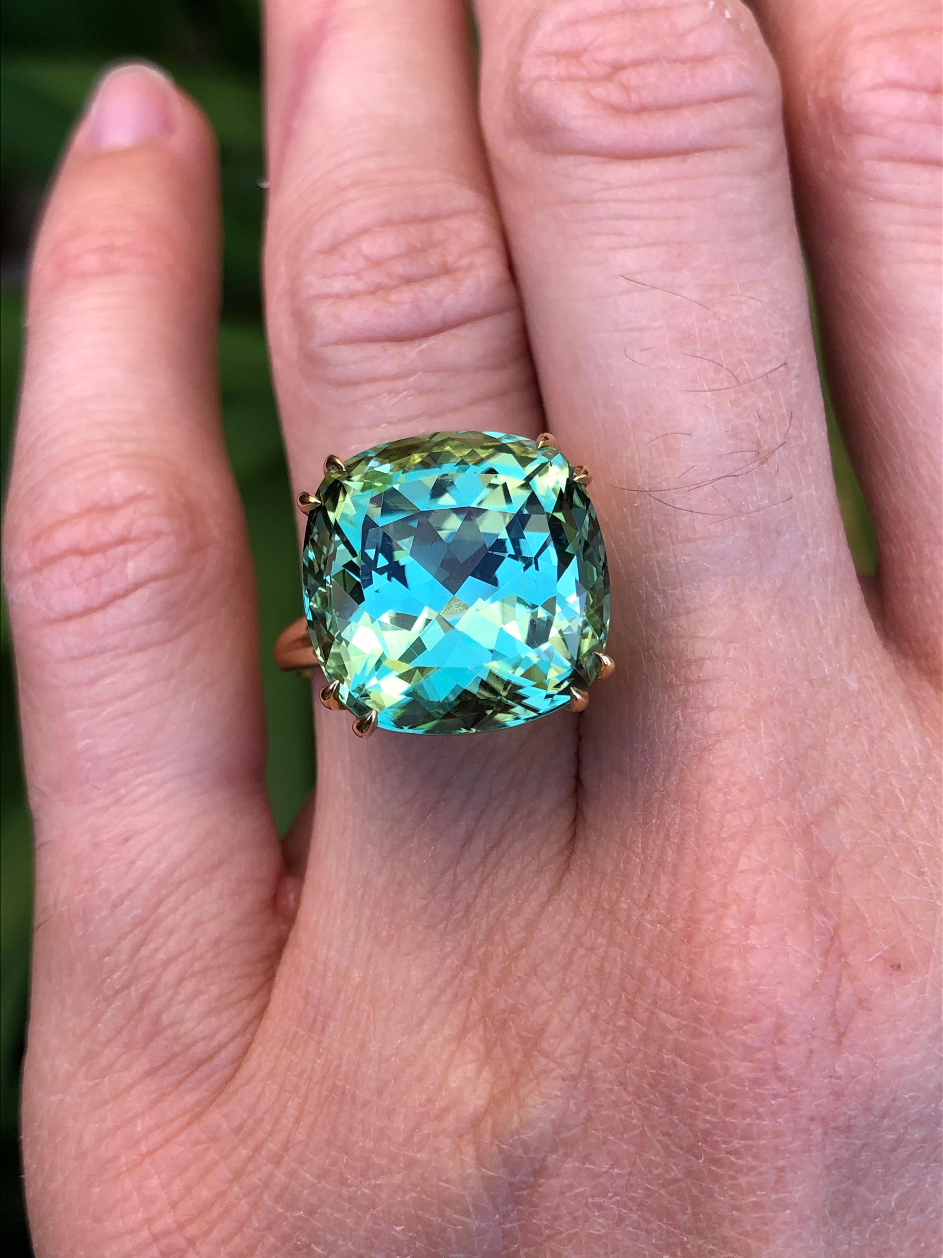 Mintgrüner Turmalin Ring 18,04 Karat 1