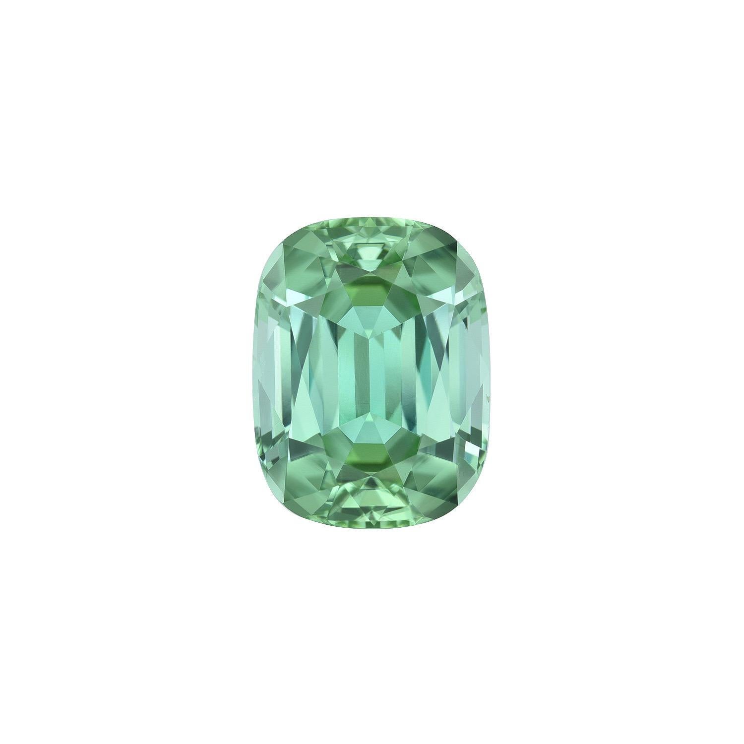 Contemporain Bague en tourmaline verte menthe non montée et pierre précieuse taille coussin de 3,46 carats en vente