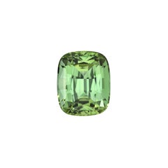 4.49 Carat Mint Green Tourmaline Cushion Cut Loose Gemstone 10.6 x 8.7 mm