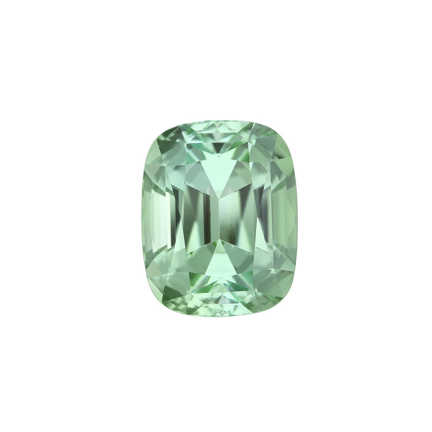 Gorgeous 4.78 carat Mint Green Tourmaline cushion loose gemstone, offered unmounted to a devoted gem lover.
Dimensions: 10.8 x 8.6 x 7.2 mm.
Returns are accepted and paid by us within 7 days of delivery.
We offer supreme custom jewelry work upon
