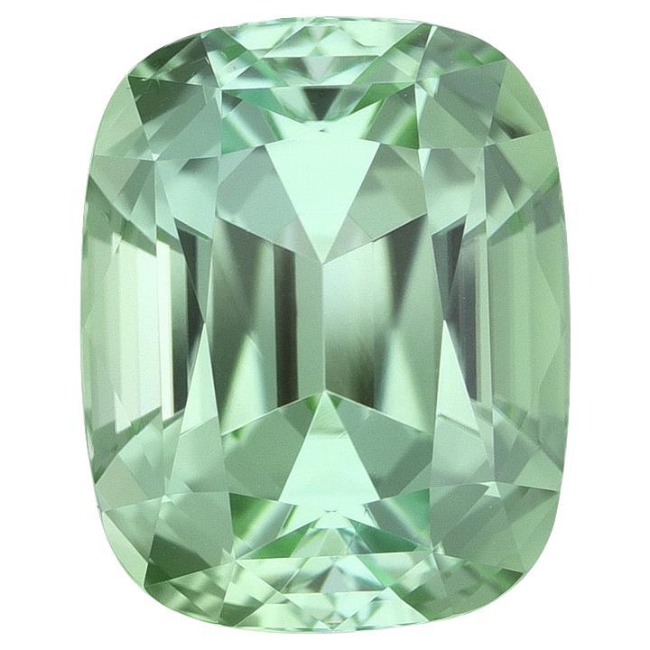 Mint Green Tourmaline Ring Gem 4.78 Carat Unmounted Cushion Loose Gemstone For Sale