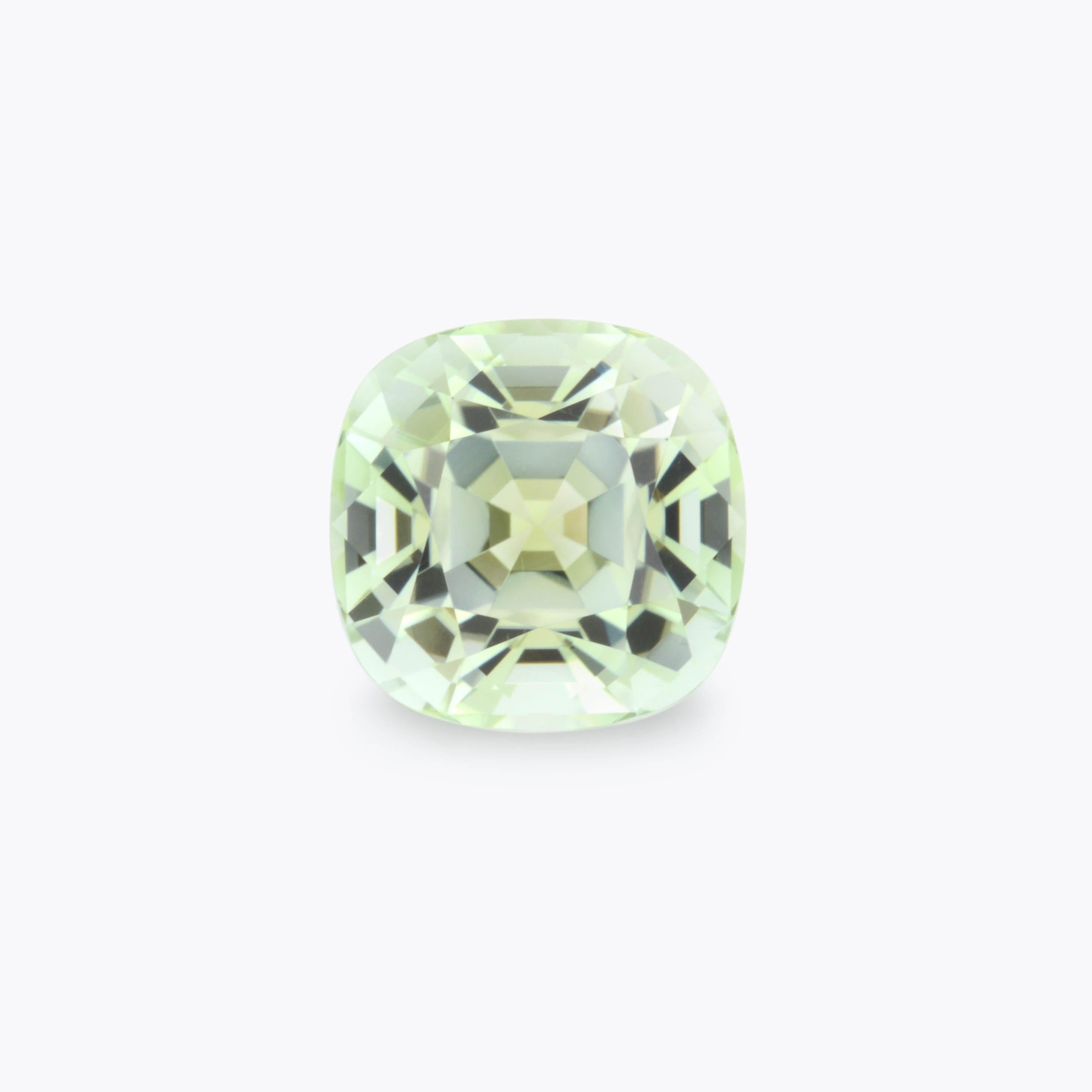 Pastel Mint Green Tourmaline cushion gem, weighing a total of 5.62 carats, offered unmounted to a fine gem enthusiast.
Dimensions: 11.7 x 11.6 x 8.0 mm.
Returns are accepted and paid by us within 7 days of delivery.
We offer supreme custom jewelry