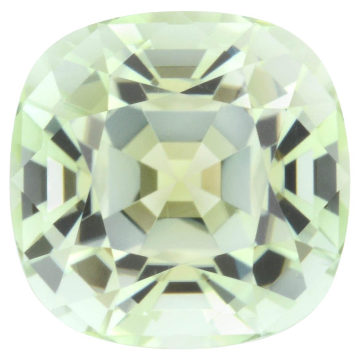 Mint Green Tourmaline Ring Gem 5.62 Carat Cushion Unmounted Loose Gemstone For Sale