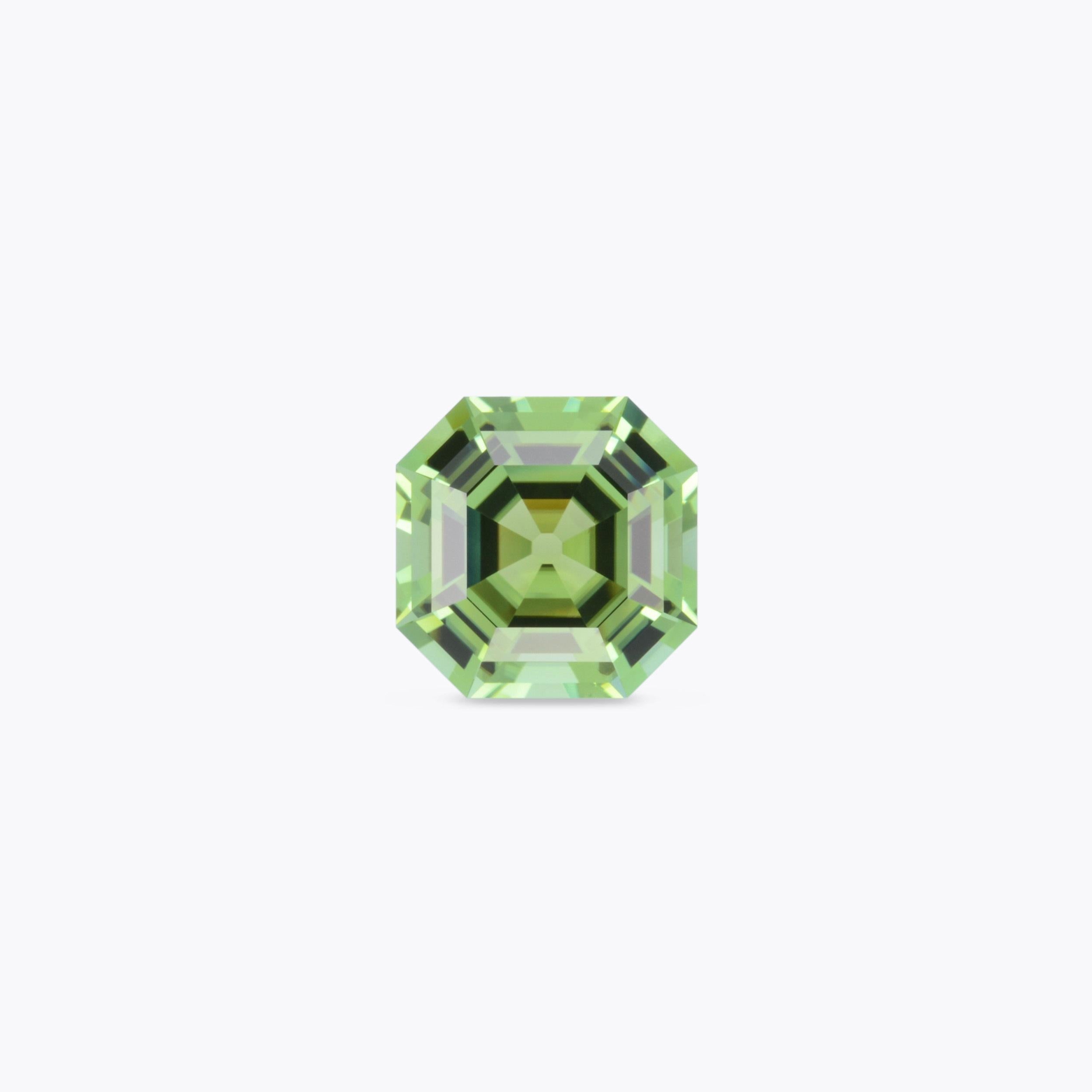 Contemporary Mint Green Tourmaline Ring Gem 7.47 Carat Asscher Cut Loose Gemstone