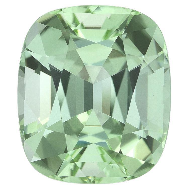 Mint Green Tourmaline Ring Gem 7.68 Carat Unmounted Cushion Loose Gemstone For Sale