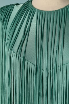 Mint jersey mini dress with fringes ALEXANDRE VAUTHIER Cruise 2022