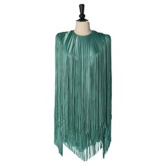 Mint jersey mini dress with fringes ALEXANDRE VAUTHIER Cruise 2022