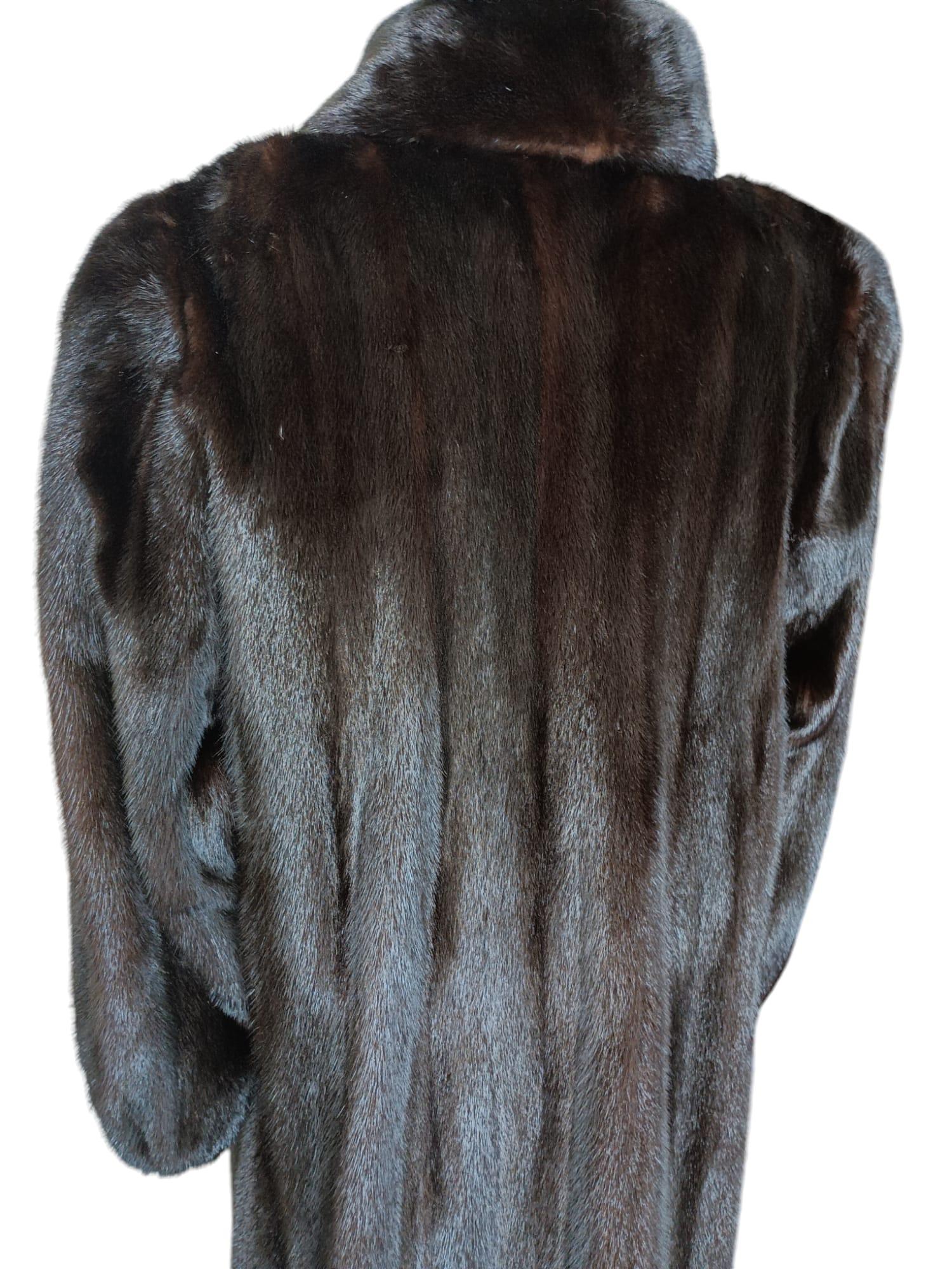 Mint lustrous black Mink Fur Coat (Size 14 L) For Sale 12