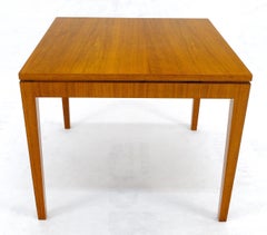 MINT Mid Century Modern 24" Square Teak Side End Table Stand on Tapered Legs
