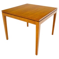 MINT Mid Century Modern 24" Square Teak Side End Table Stand on Tapered Legs