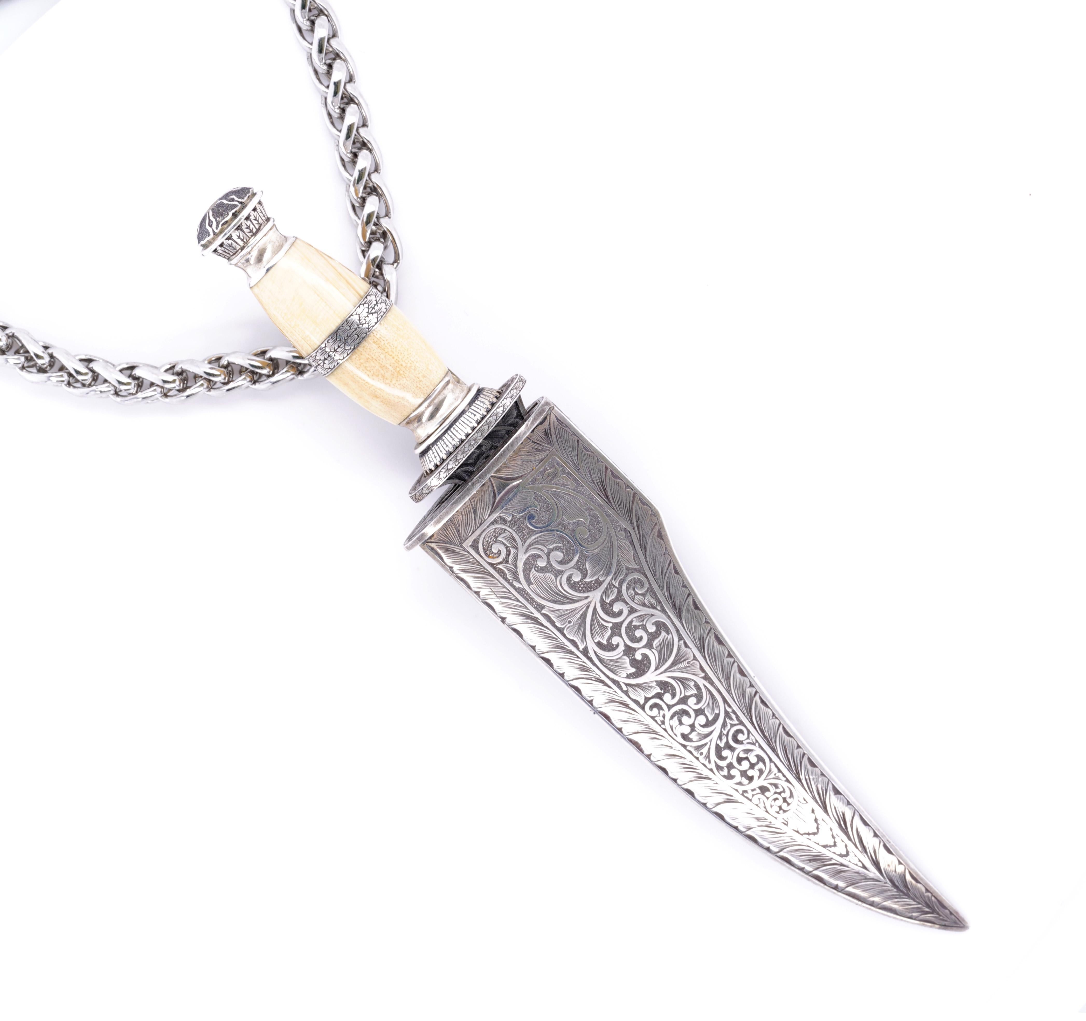 Victorian Mint, Miniature Bowie Knife with Sterling Silver Sheath by Jim Whitehead