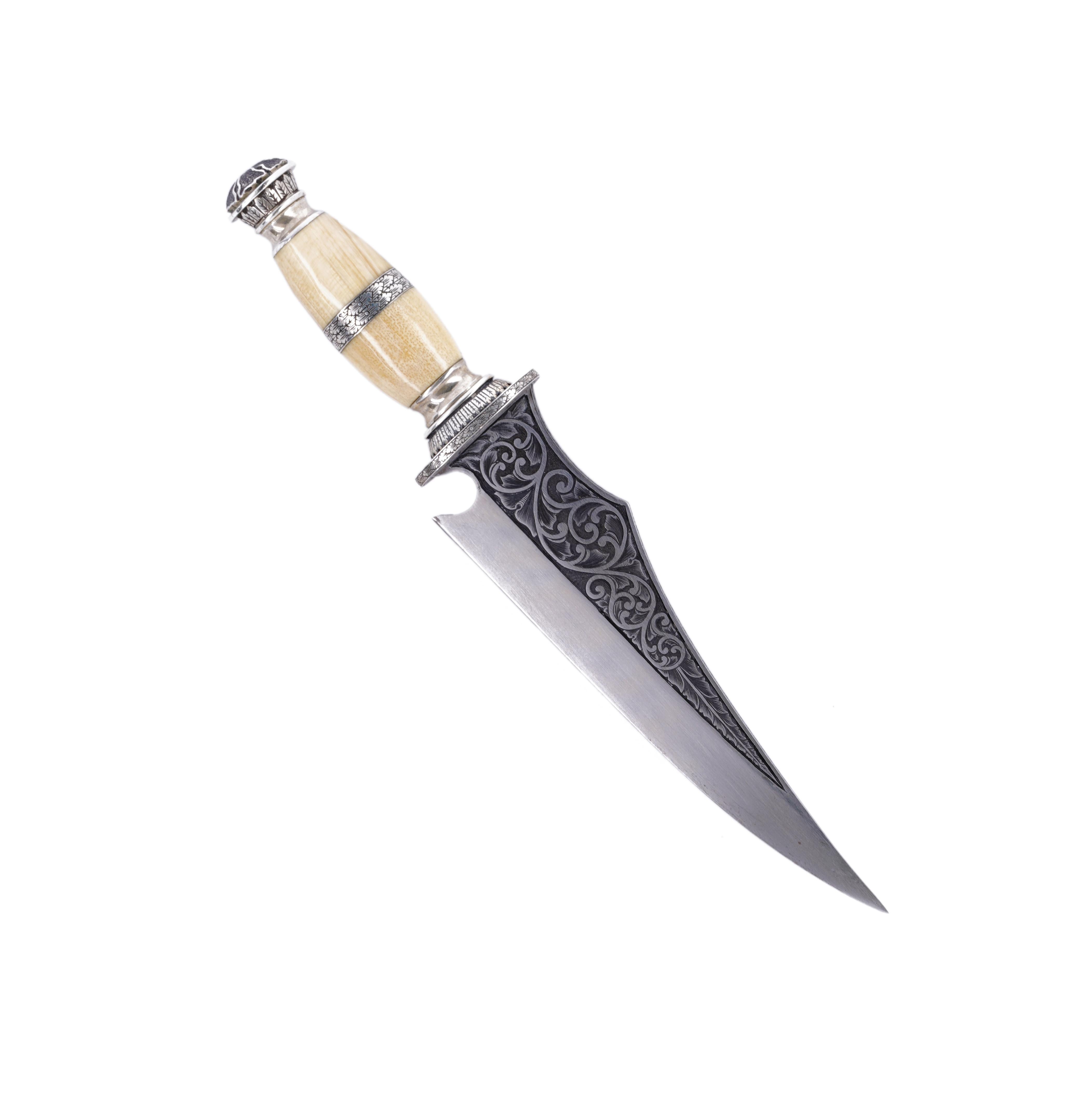 Women's or Men's Mint, Miniature Bowie Knife with Sterling Silver Sheath by Jim Whitehead