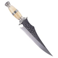 Mint, Miniature Bowie Knife with Sterling Silver Sheath by Jim Whitehead
