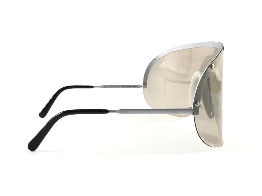 Yoko Ono lunettes de soleil vintage à monture argentée et grise, design Porsche Design 5620, 1980 en vente 4