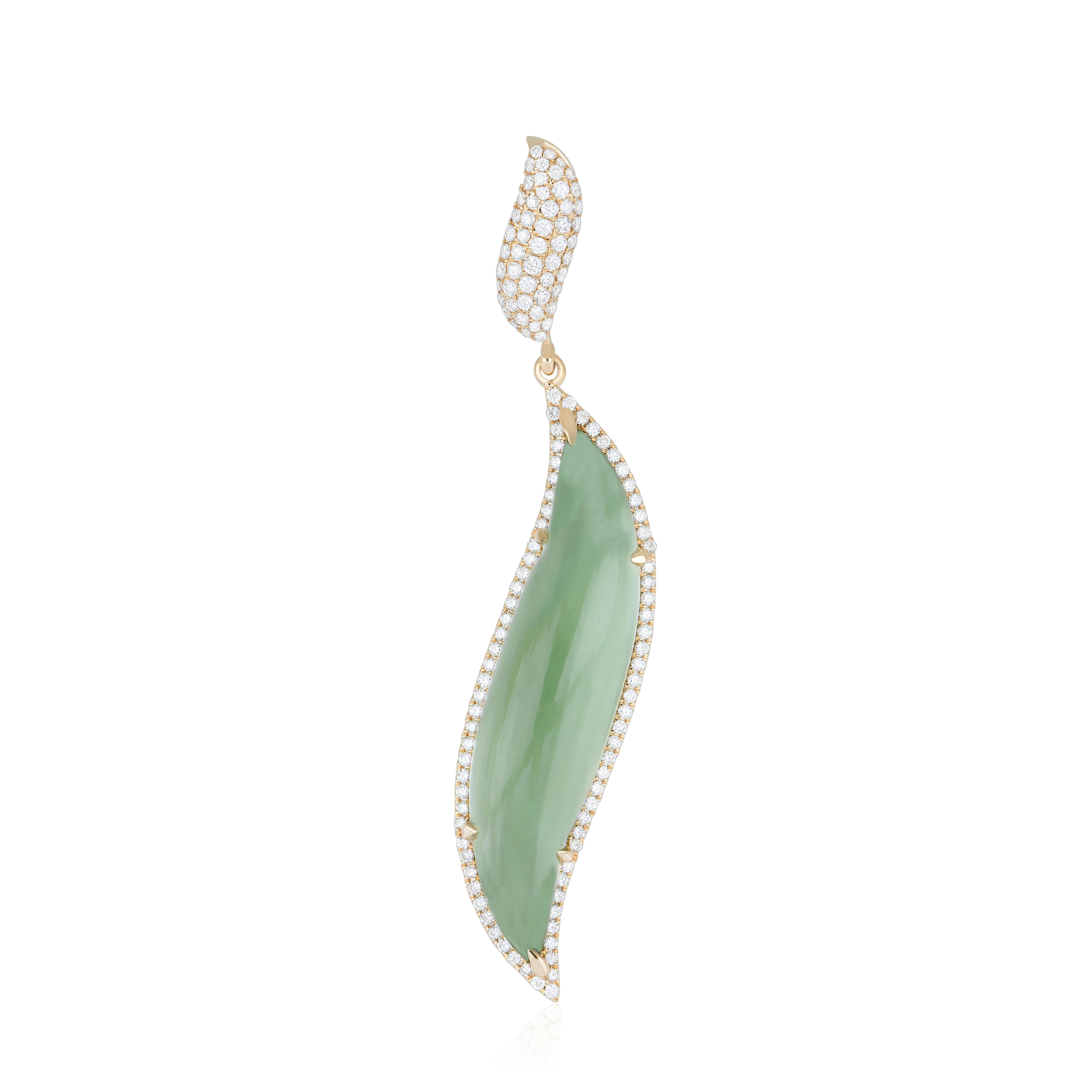 Mint Quartz & Diamond Studded Pedant & Ring Set in 14K Yellow Gold For Sale 5