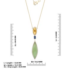 Mint Quartz, Kyanite, Citrine and Diamond Necklace in 14k Yellow Gold Necklace