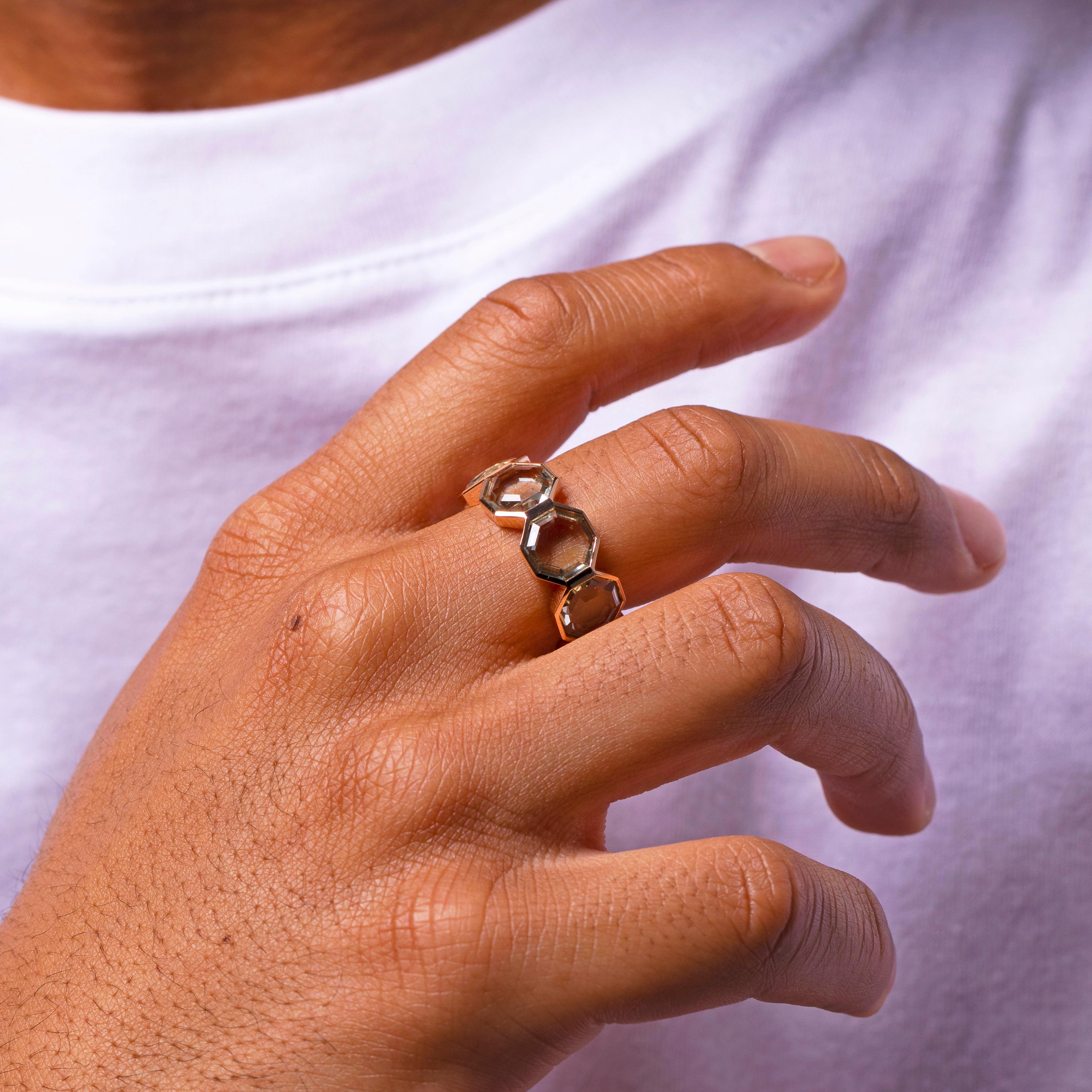 For Sale:  Priyashi Nahata Mint Quartz Russell Ring in 18 Karat Rose Gold 2