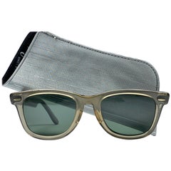 Vintage Mint Ray Ban Wayfarer 5024 1970's Translucent Grey Lenses B&L USA Sunglasses