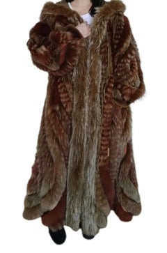 Mint reversible Christian Dior Multi Fur Coat fox beaver leather  (Size 18 - L)