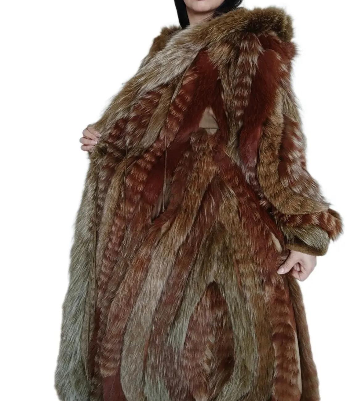 Women's Mint reversible Christian Dior Multi Fur Coat fox beaver leather  (Size 12 - L) For Sale