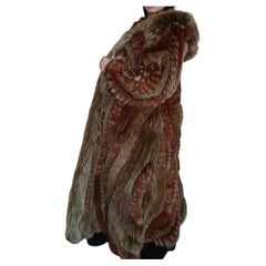 Christian Dior Manteau réversible en cuir de renard et fourrure de renard couleur menthe  (taille 12 - L)