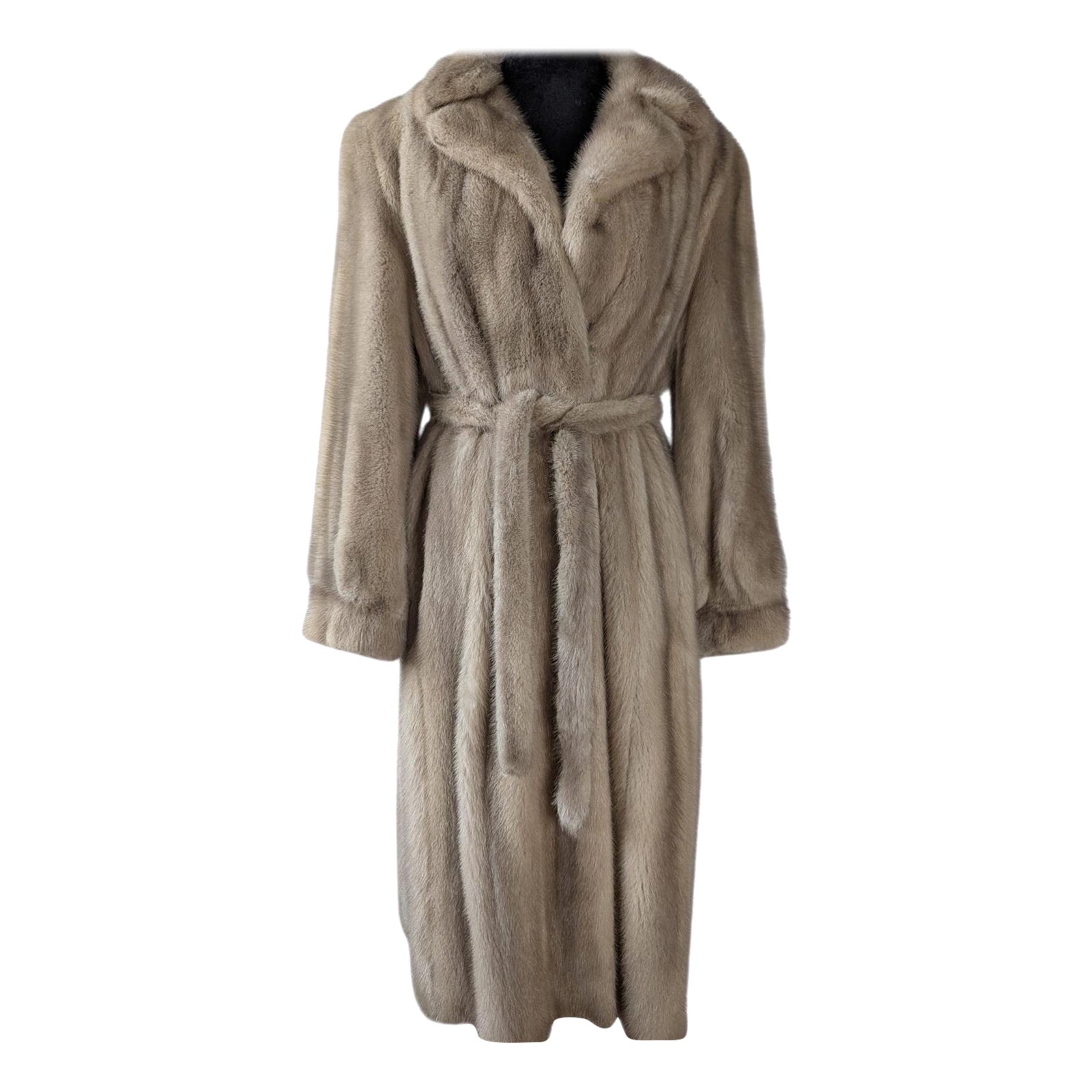 Cappotto in pelliccia di visone arrossata stile vestaglia di menta 8/M