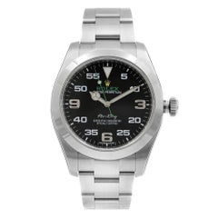 Rolex Air-King Green Hand Steel Black Dial 116900