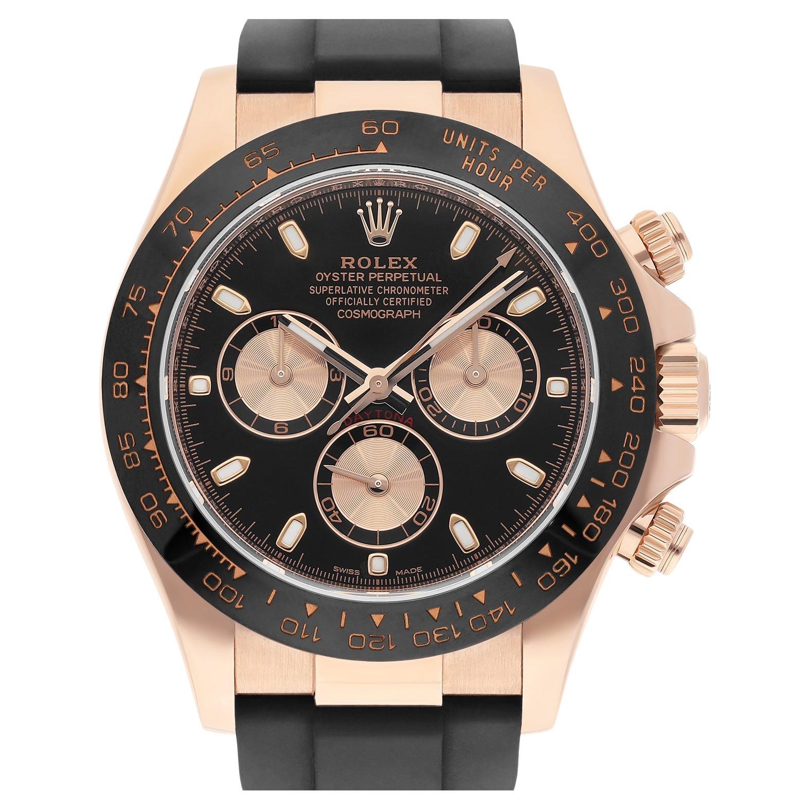 MINT Rolex Cosmograph Daytona Oro Rosa 116515LN 40mm Nero Oysterflex Completo