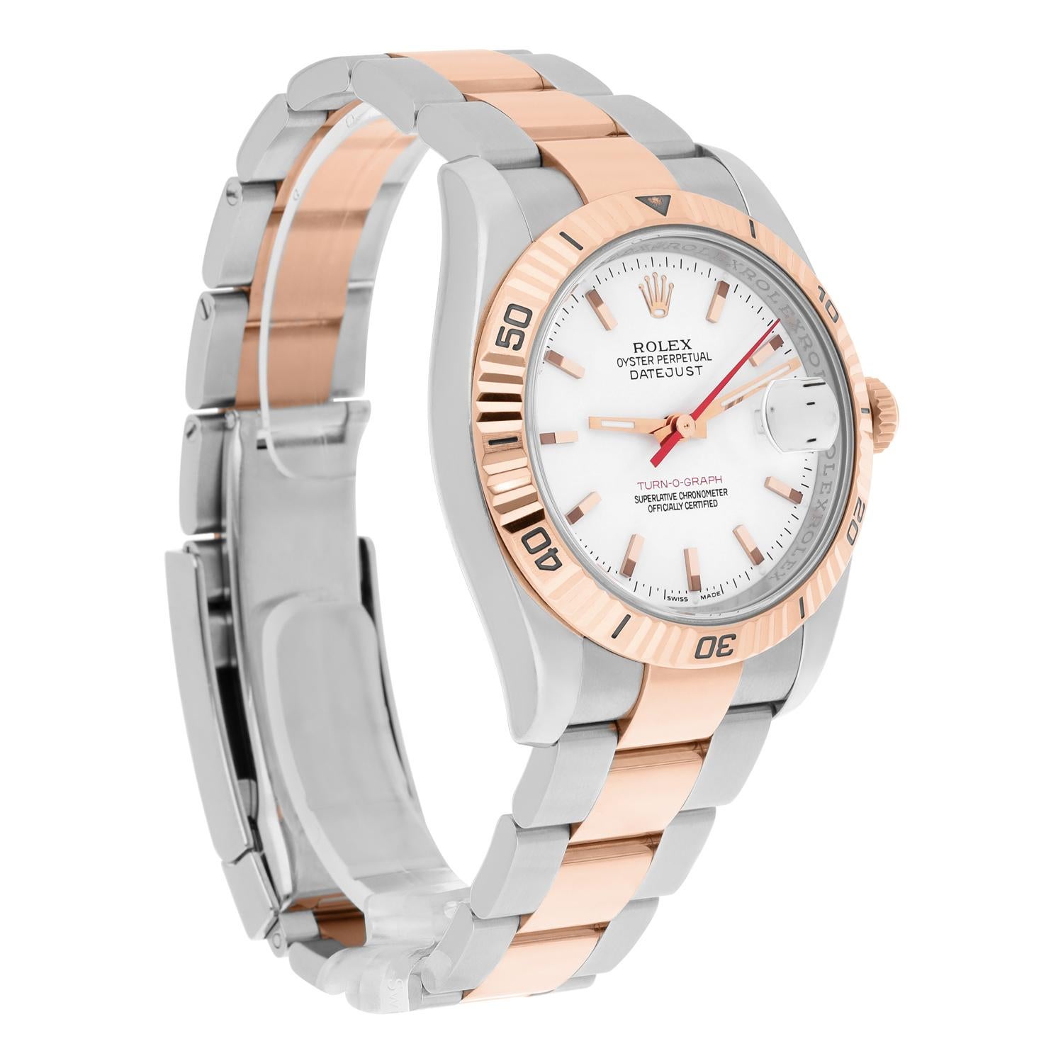 MINT Rolex DateJust 116261 Turn-O-Graph 36mm Two-Tone Rose Gold Watch Oyster For Sale 1