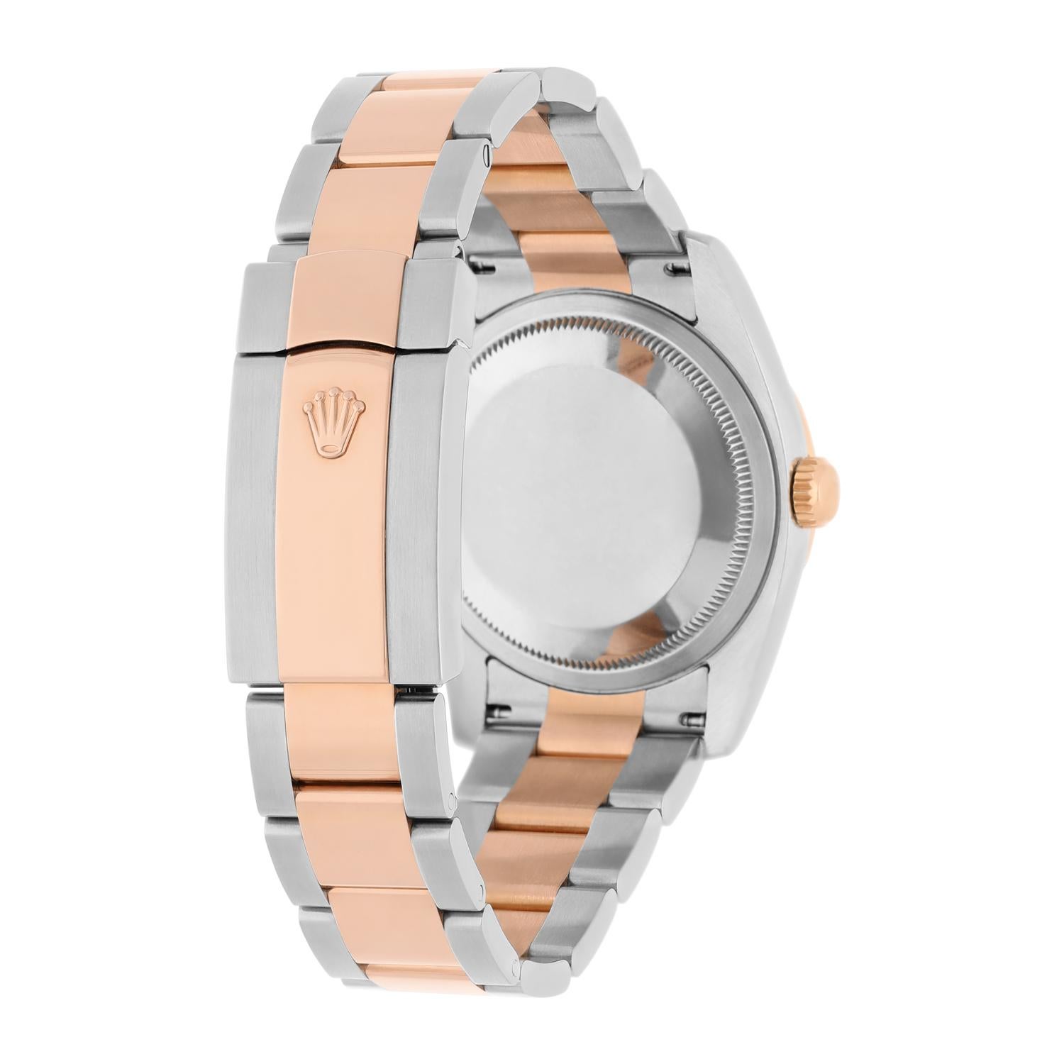 MINT Rolex DateJust 116261 Turn-O-Graph 36mm Two-Tone Rose Gold Watch Oyster For Sale 2