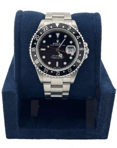 MINT Rolex GMT-Master II 40mm Edelstahl 16710 Schwarze Herrenuhrpapiere aus Edelstahl