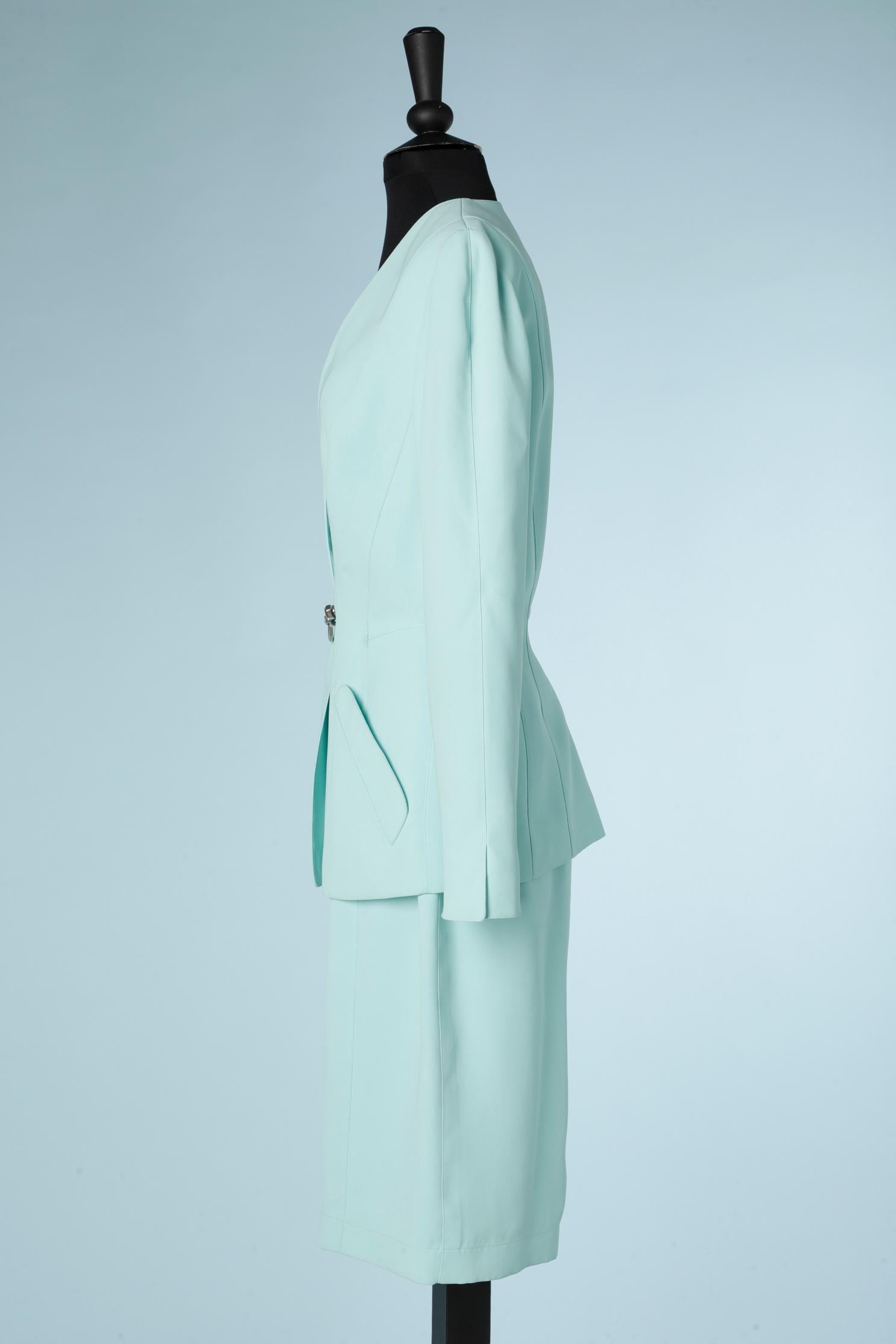 Women's Mint  skirt- suit with metal embellishment Thierry Mugler  For Sale