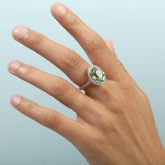 Mint Tourmaline Cocktail Ring With Pink Sapphire & Pave Diamond In 14k Gold