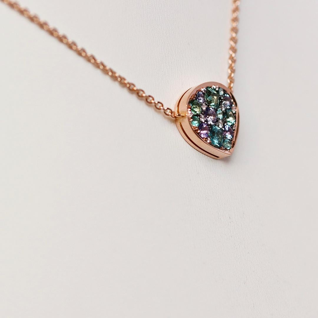Collar Colgante Turmalina Menta Paraiba Turmalina Tanzanita Zafiro Pave Corte cojín en venta