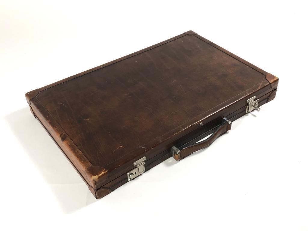 Mint Vintage 1970 Backgammon Rare Etienne Aigner Handmade Soft Leather Set 3