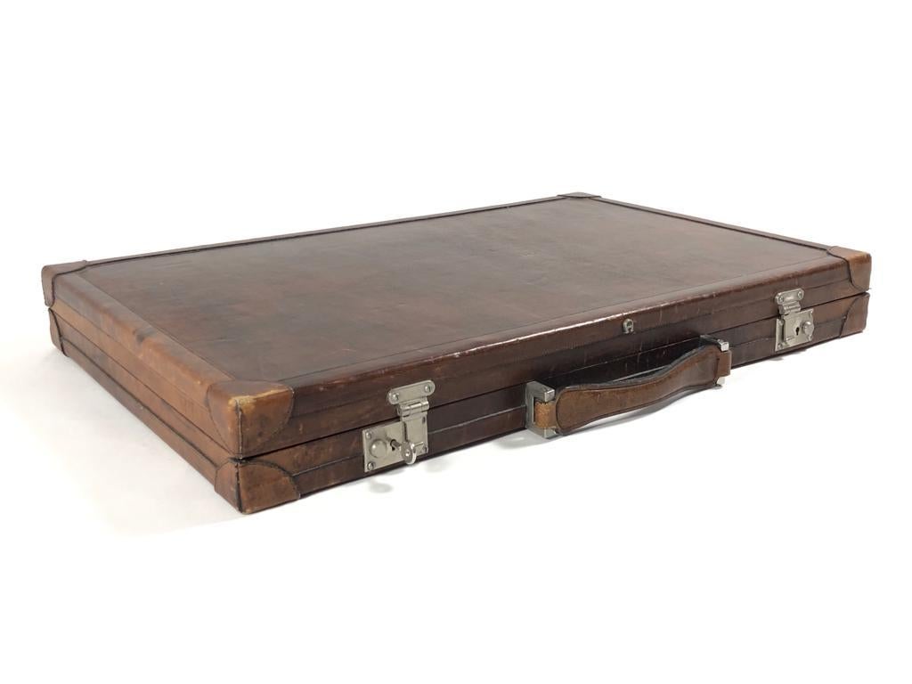 Mint Vintage 1970 Backgammon Rare Etienne Aigner Handmade Soft Leather Set 4