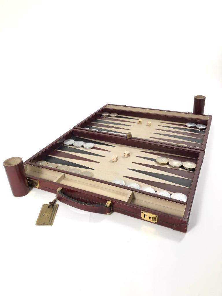 Mint Vintage 1970 Backgammon Rare Etienne Aigner Handmade Soft Leather Set 1