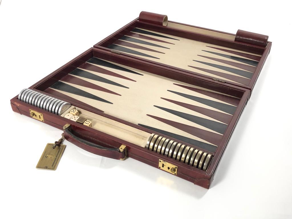 Mint Vintage 1970 Backgammon Rare Etienne Aigner Handmade Soft Leather Set 2